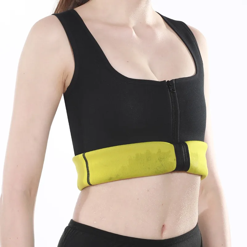 

Women Hot Sweating Shapewear Weight Loss Shirt Neoprene Body Shaper Tank tops Waist Trainer Corsets Fitness Slimming Zip Vest