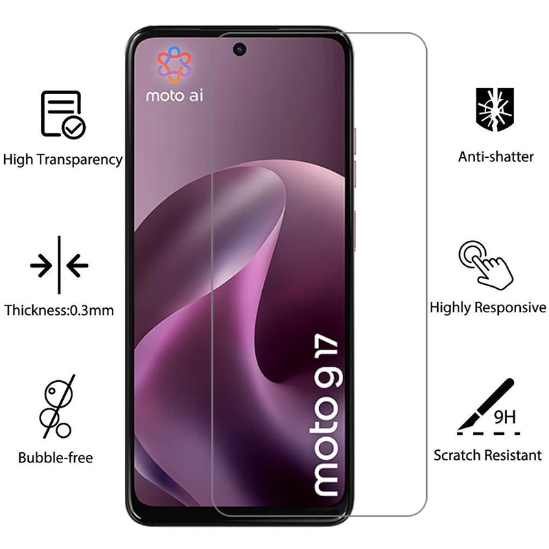 Фото Защитное закаленное стекло для Motorola Moto G17 Power, защитная пленка для экрана Moto G17, Moto G 17, 17G, G17Power, 5G, пленка Motorolag17 №2