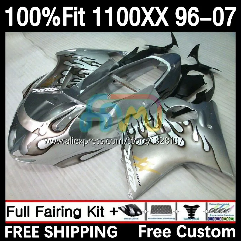 

Обтекатель Blackbird для HONDA silver blk CBR 1100XX CBR1100 XX 43No.32 CBR1100XX 96 97 98 99 00 01 2002 2003 2004 2005 2006 2007