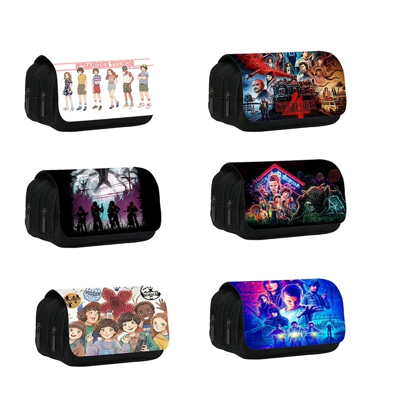 

Anime Stranger Things Pencil Bags Students Stationery Supply Pen Pencil Holder Cartoon Purse Gift Cosmetic Case Bag gift