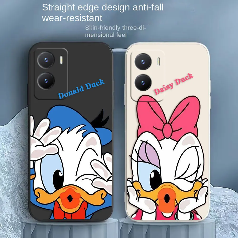 

Daisy Donald Duck Phone Case For VIVO Y55S Y31 Y33S Y55 Y35 Y51S Y52S Y53S Y66 Y73S Y77 5G Y85 Y93 Colour Liquid Case Funda Capa