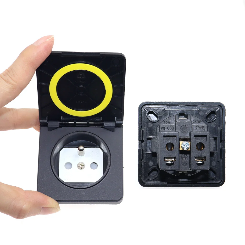 

KYMISON французская водонепроницаемая розетка Schuko черная