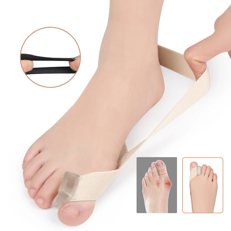 

Sdotter 1/2PCS Big Bone Hallux Valgus Belt Foot Care Silicone Gel Straightener Thumb Toe Splint Separator Bunion Corrector Ortho