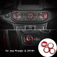 4pcsset car air conditioner knob switch button trim cover ring fit for jeep compass 2018 2019 2020 2022 for automatic ac