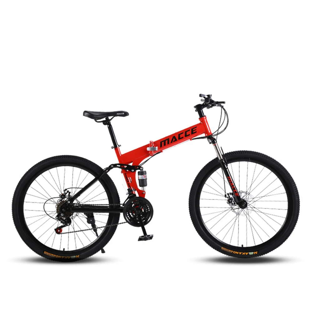 

Mountain Bike Folding Bicycle 24 Inches Variable Speed Shock Absorption Student Disc Brake Wear Resisting Non Slip Adult