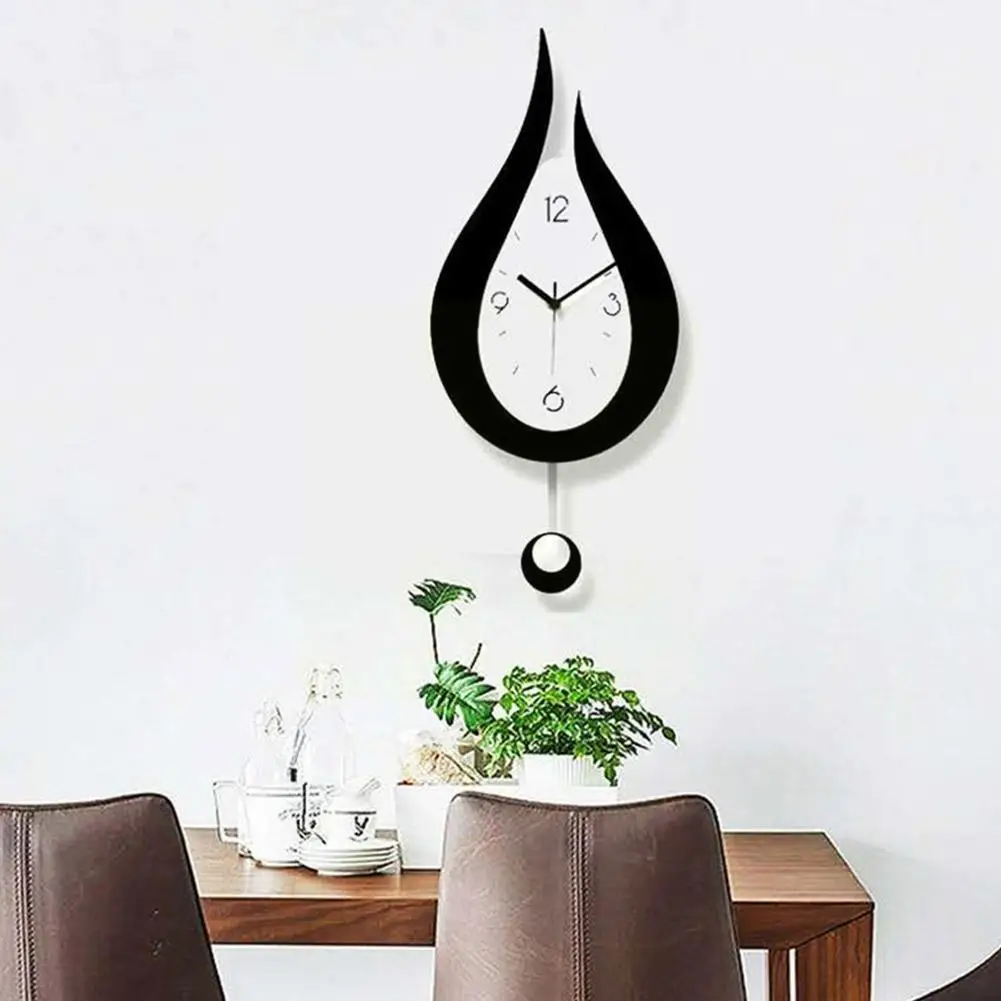 

New European Wall Clock Bedroom Living Room Pendulum Design Modeling Modern Clocks Silent Diy Waterdrop Water Home Y4r6