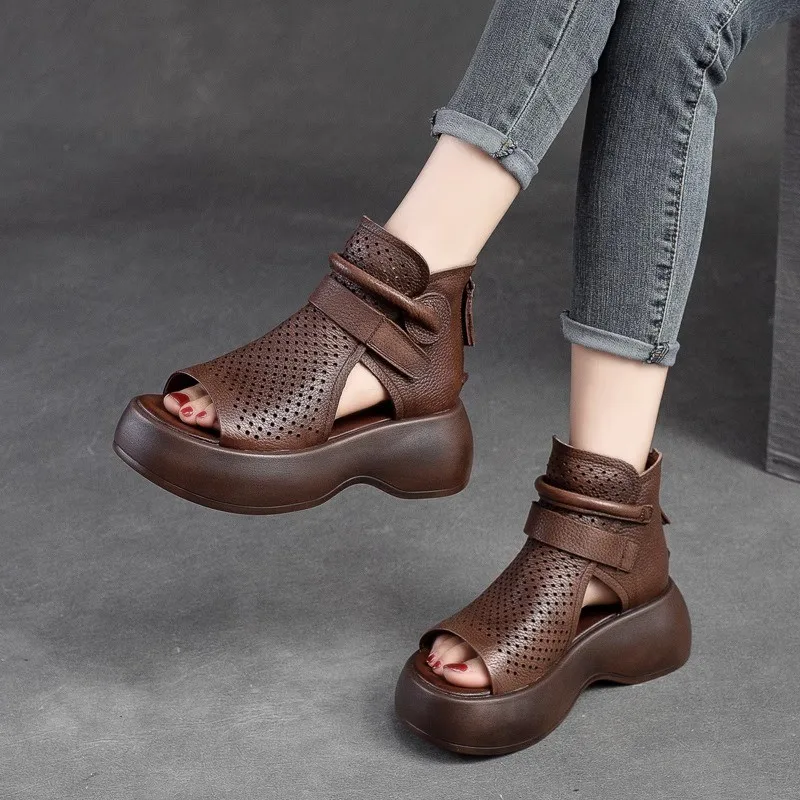 

Women's Sandals 2023 Summer New Fashion Wedge Heel Sandals Ladies Thick Soled Casual Open Toed Shoes for Women Zapatos De Mujer