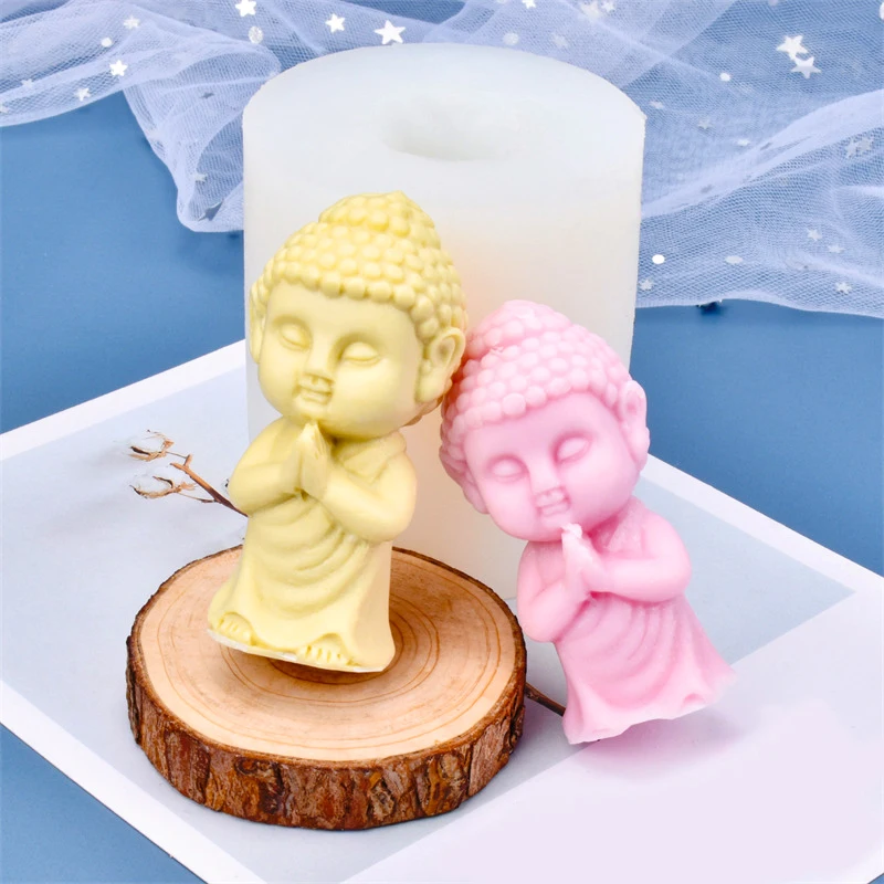

3D форма в виде маленького Будды для молитвы, воска, мыла ручной работы, полимерная глина, пластырь, эпоксидная смола, силиконовая форма, дома...