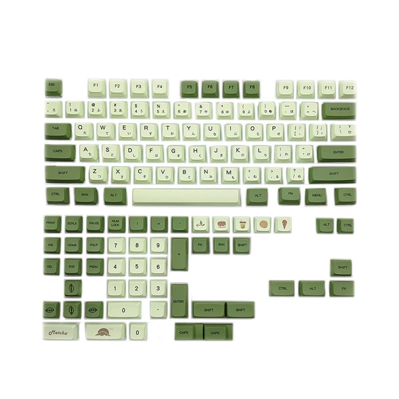 

Matcha Keycaps 125 Keys PBT XDA Keycaps Dye Sublimation Fit For RK61/GK64 Cherry Mx Switches Mechanical Keyboard
