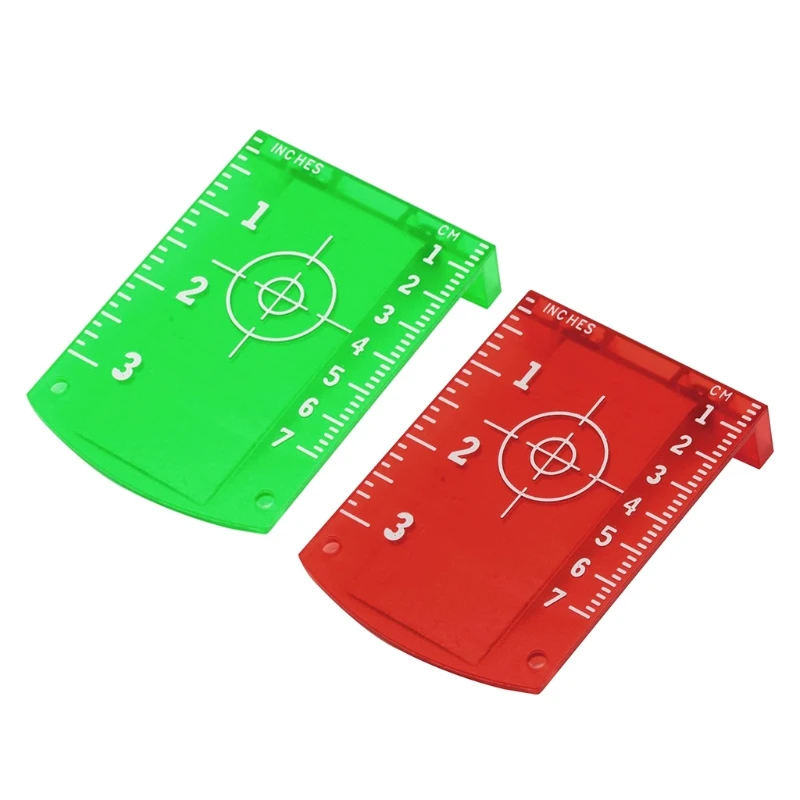 

La-ser Target Card Plate for Red La-ser Level Magnetic Floor Target Plate with Stand Engineering Plastic Red/ Green