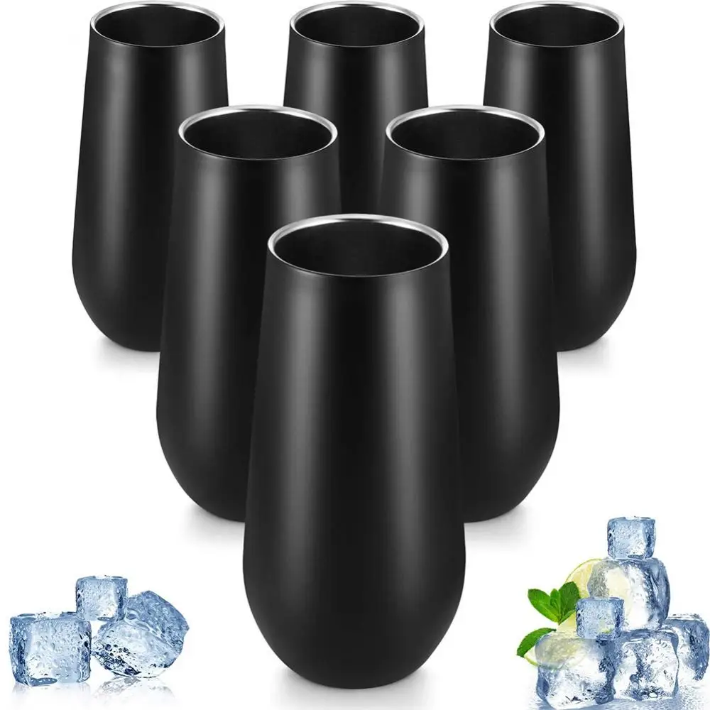 

6 унций винный стакан шампанское пиво с крышкой стакан для вина бесступенчатый термос из нержавеющей стали Изолированная кружка Рождествен...