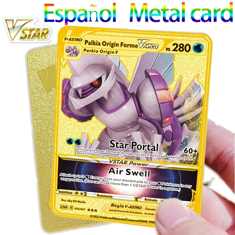 

Pokemon Spanish Vstar Metal Cards NEW Vmax Arceus Charizard Gold Metal Pokmon Super Game Collection Anime Card Pokémon letters