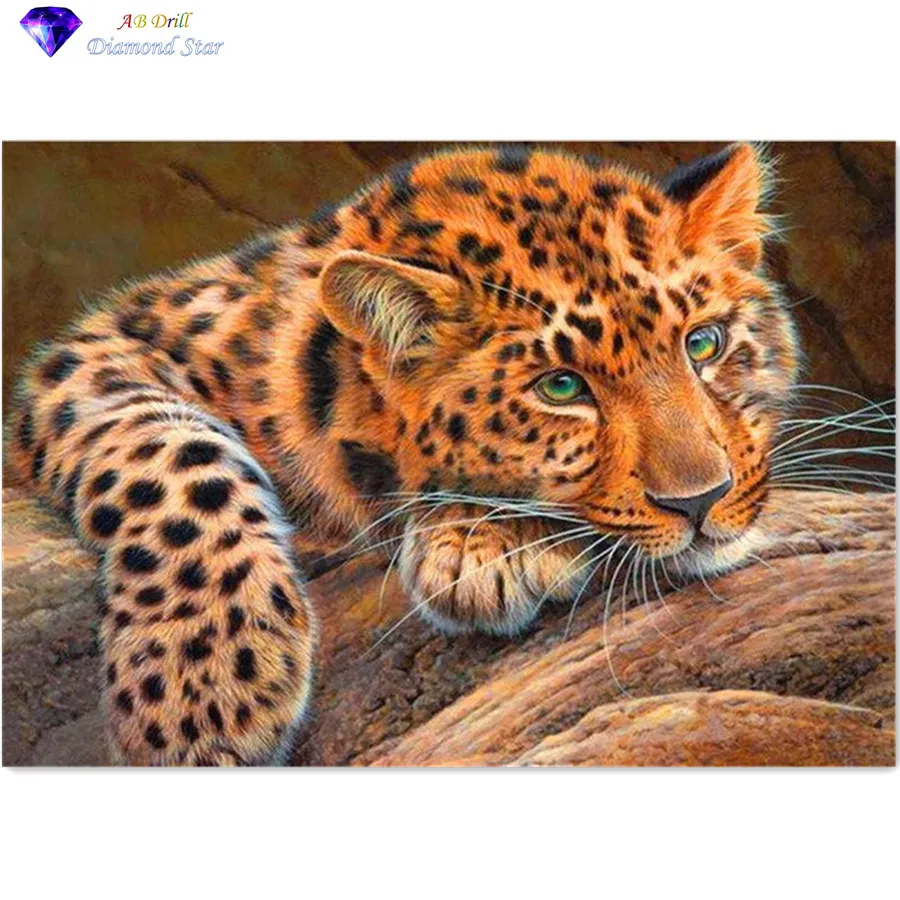 

Full Square/Round AB Drill 5D DIY Diamond Painting "leopard " Diamond Embroidery Cross Stitch 3D Decor