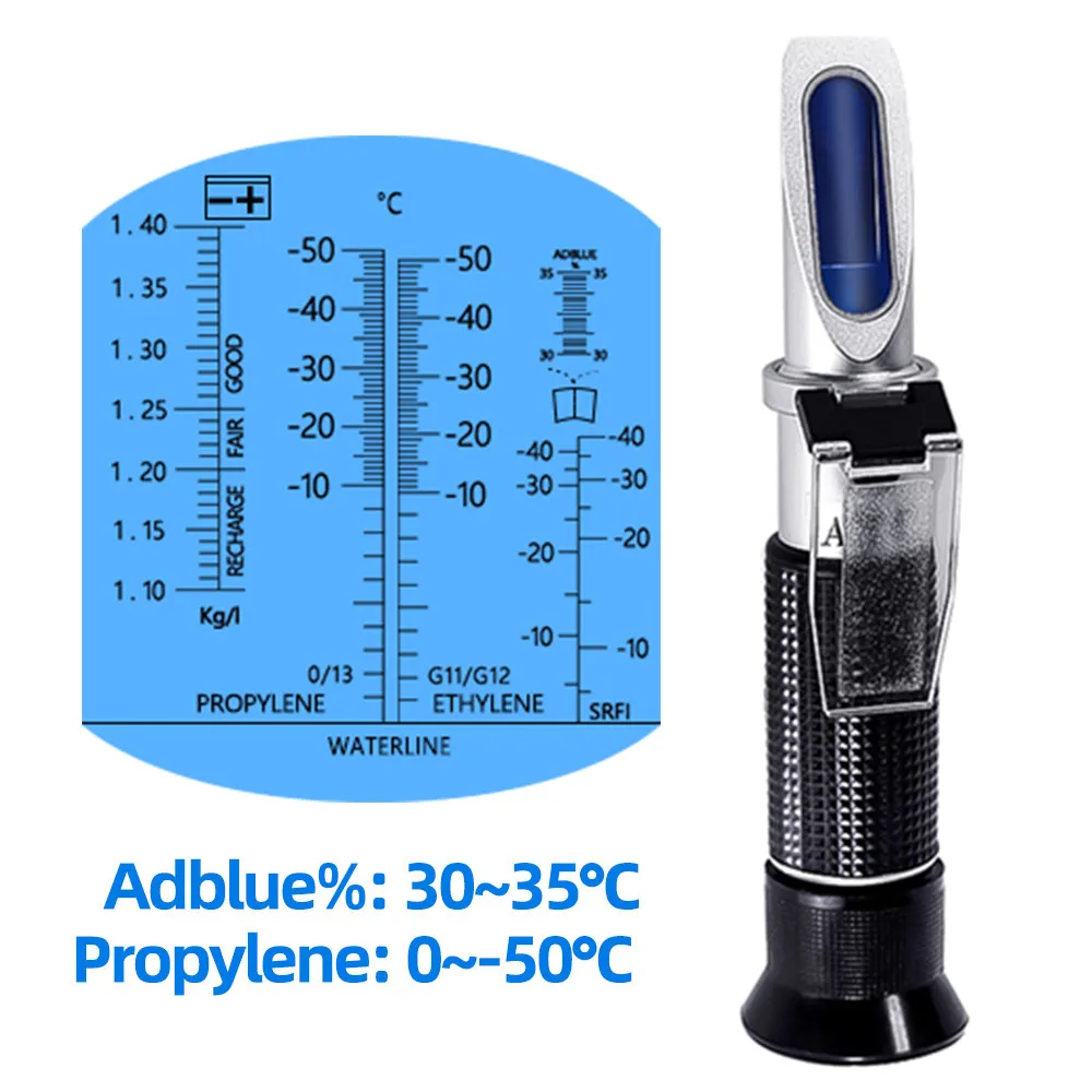 4 in 1 Hand Held Car Refractometer Vehicle 30-35% Adblue Fluid Glycol Urea Tester Battery Antifreeze with ATC