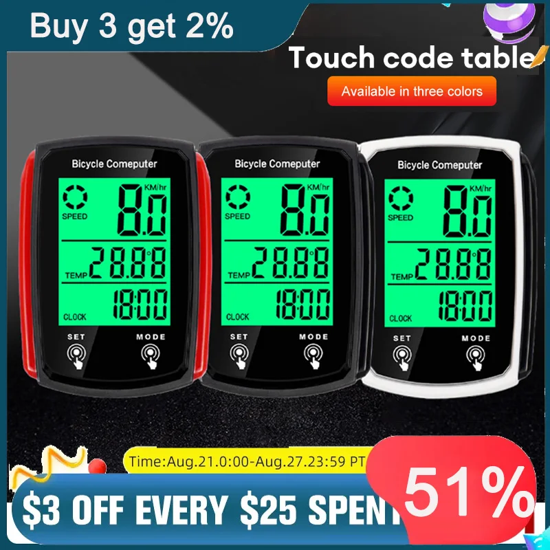 Computer Bike Computer Waterproof Speedometer Odometer Cycling Stopwatch Bicycle Accessories