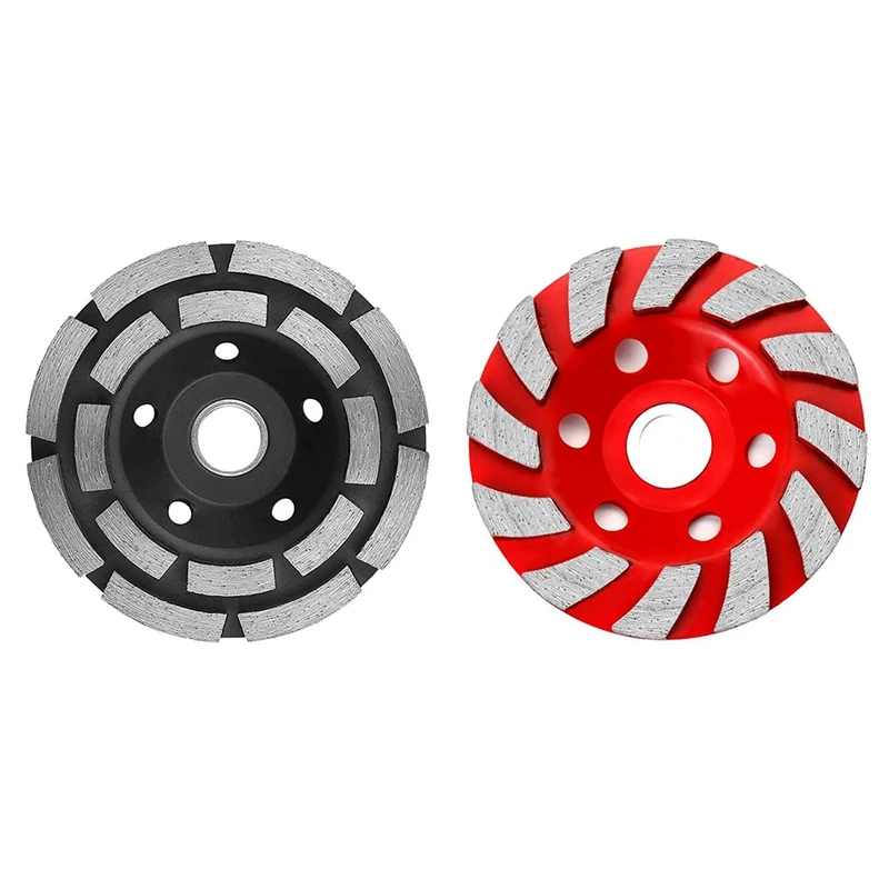 

2Pcs 4Inch Diamond Cup Grinding Wheel Concrete Sanding Discs 12 Segments Heavy Duty Angle Grinder Wheels (BLACK+RED)