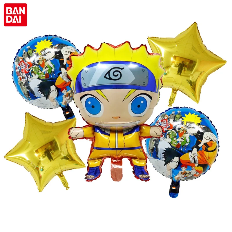 

5Pcs Naruto Balloon Kids Balloon Toy Naruto Sasuke Kakashi Action Figure Kids Birthday party decoration balloons Kids Toys Gift