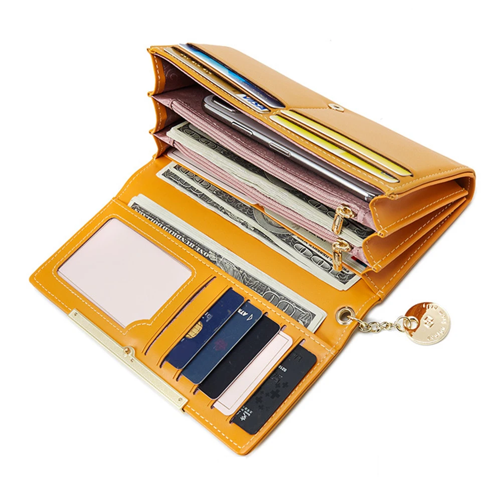 Solid Color Bifold Handheld Bag Women Multifunctional And Portable Wallet Perfect Gift Mobile Phone Coin Purse Обложка Для Паспо