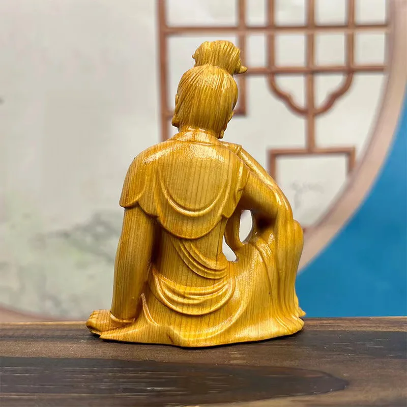 Натуральная декоративная статуэтка Cypress Guanyin- Lao-Tzu статуэтки с китайскими