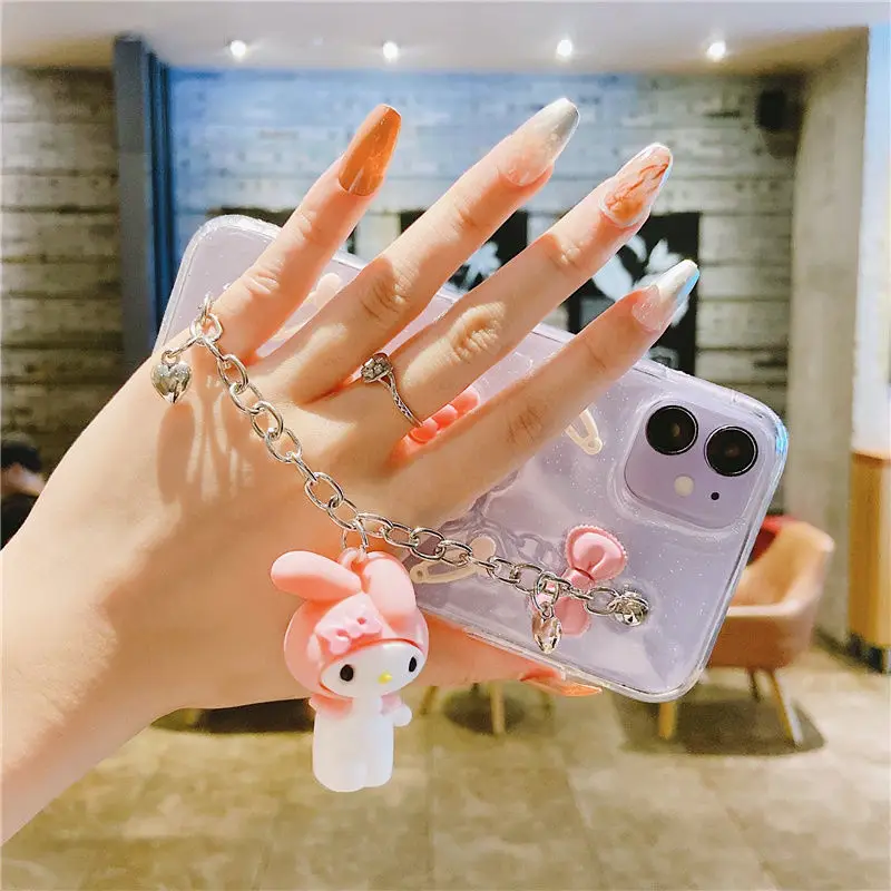 Фото Sanrio 3D кукла my melody cinnamoroll с браслетом чехол для телефона Iphone 11 12 13 Pro Max Mini X Xs Xr 6 7 8 Plus SE 2020 чехол №4