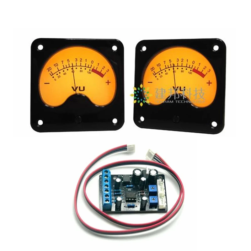 2pcs TR-57 VU Panel Meters DB Level Header Backlight w 1pc Power Driver Board