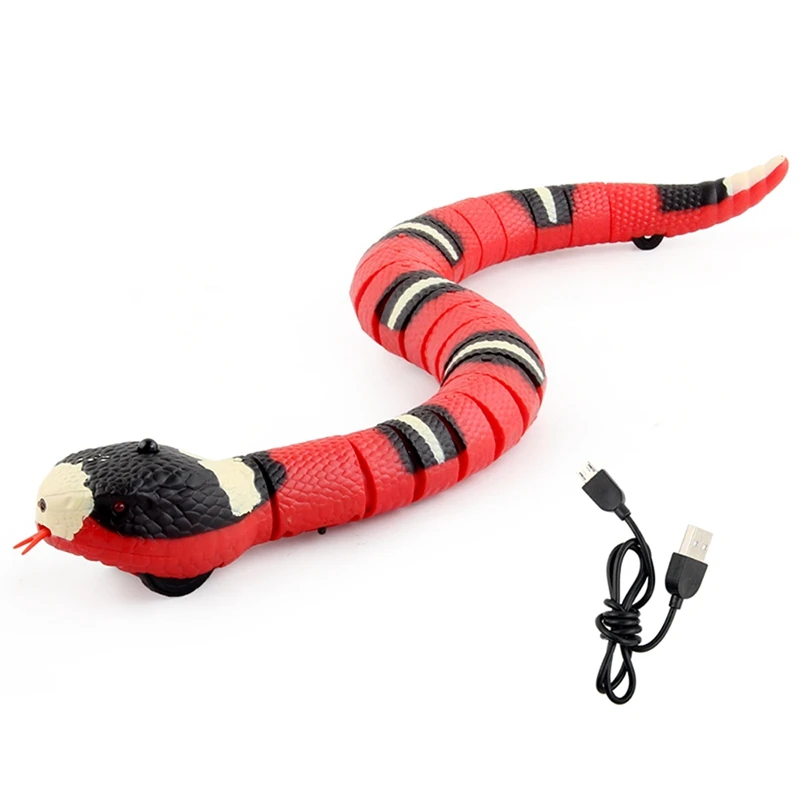 

RC Realistic Snake Rattlesnake Toy with Retractable Tongue and Swinging Tail Cat Interactive Toys Gag Gift for Kids