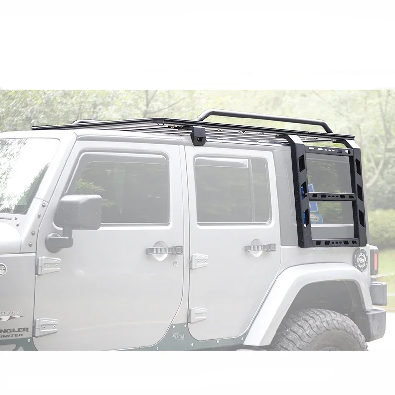 

Maiker Aluminum For Jeep Wrangler JK car roof racks rail basket 4x4 top luggage carrier roofrack cargo carrier & bracket