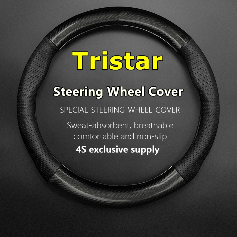 

PU Microfiber For VW Volkswagen Tristar Steering Wheel Cover Genuine Leather Carbon Fiber