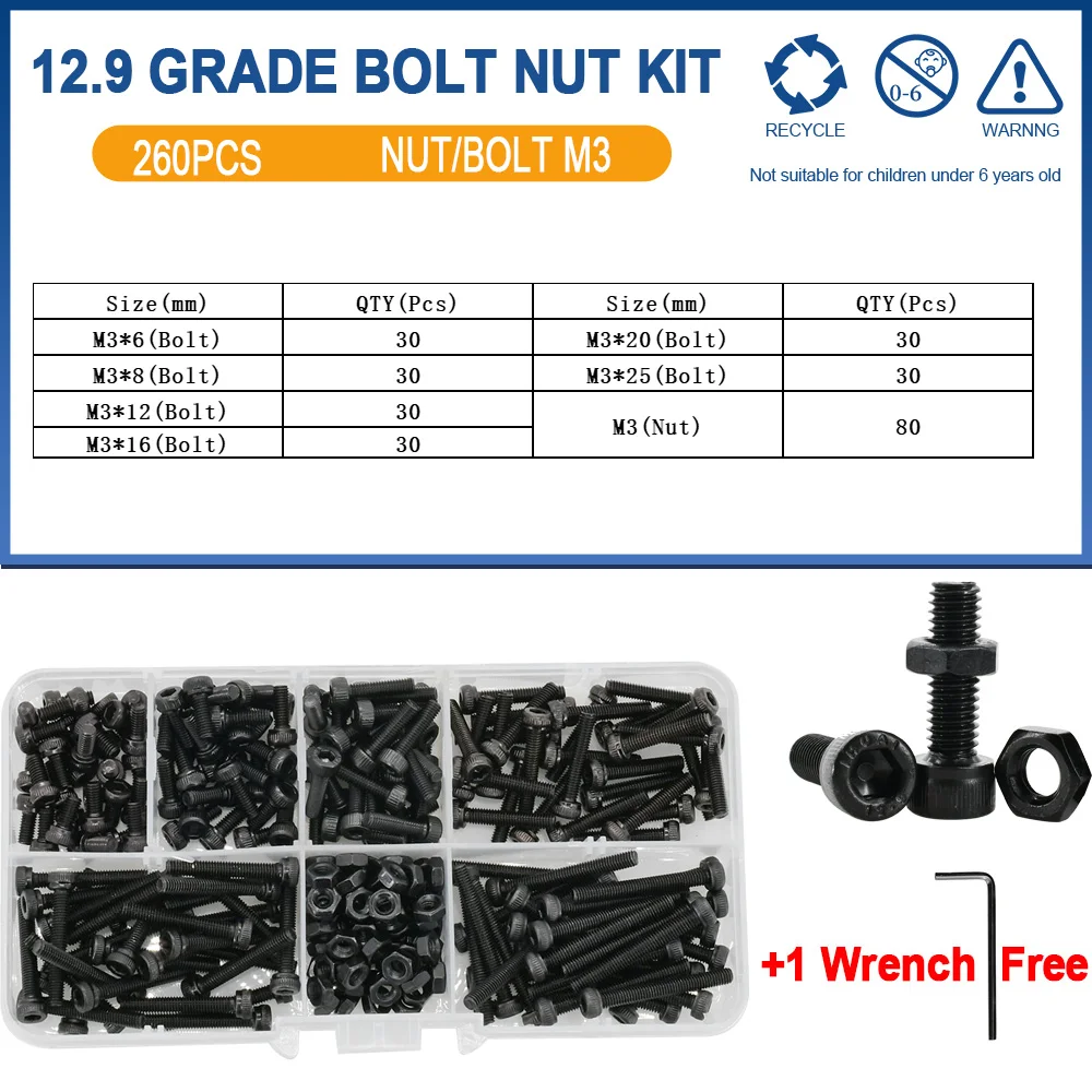 

12.9 классные черные шестигранные болты M2 M3 M4 M5 M6 набор болтов с шестигранной головкой Гайки Метрическая резьба винты из сплава DIN912 для скутера
