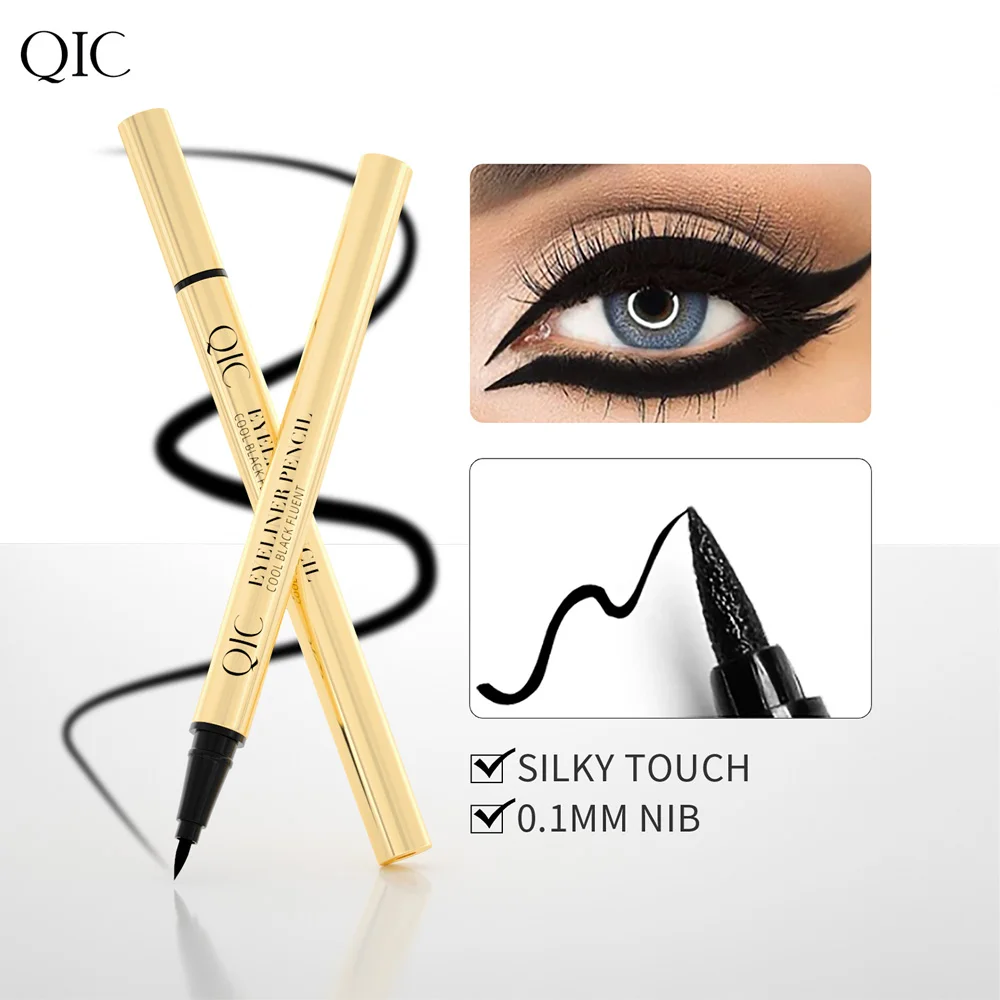 

QIC Black Liquid Eyeliner Waterproof Makeup Eye Liner Pencil Quick-Dry Long-Lasting Soft Not Blooming Lady Beauty Comestics Tool