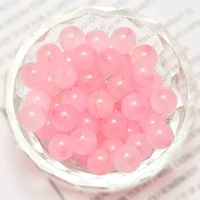 pink quartz loose beads natural gemstone smooth round stone bead for jewelry making