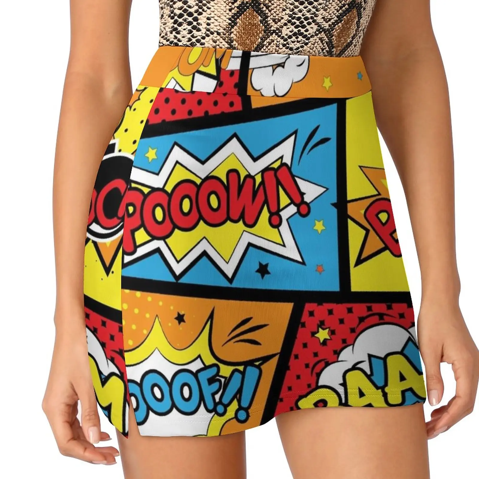 Юбки Comic Pop Art Explosions Bomb Женская мода 2022 брюки мини-юбки офисная короткая юбка в