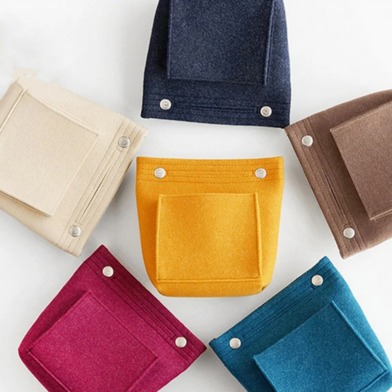 

Women Felt Travel Insert Organizer Handbag Hot Organizer Insert Bag Purse Large Liner Lady Makeup Cosmetic Bag Cheap Female Tote
