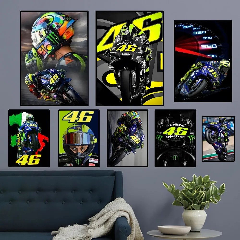 Классический гоночный мотоцикл R-Rossis-46 постер высокого качества