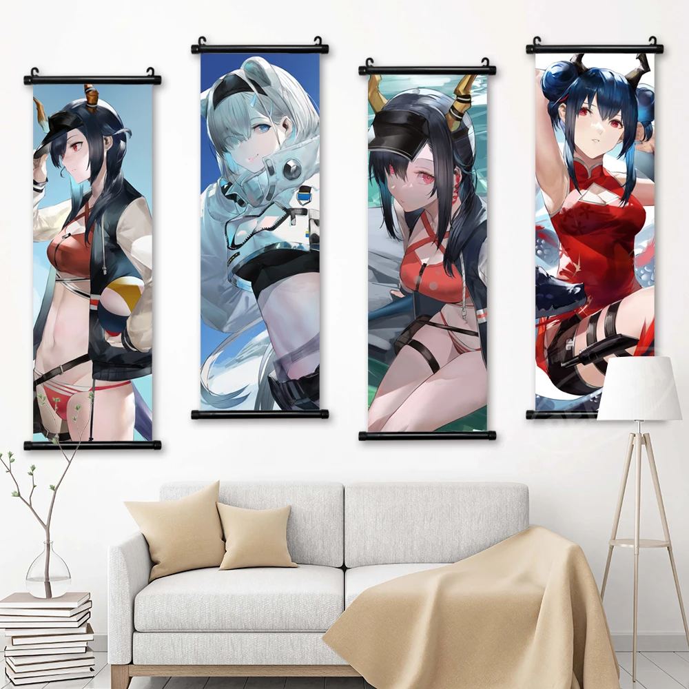 

Print Pictures Arknights Canvas Game Home Decor Aurora Poster Ch'en Scroll Hanging La Pluma Painting Bedside Background Wall Art