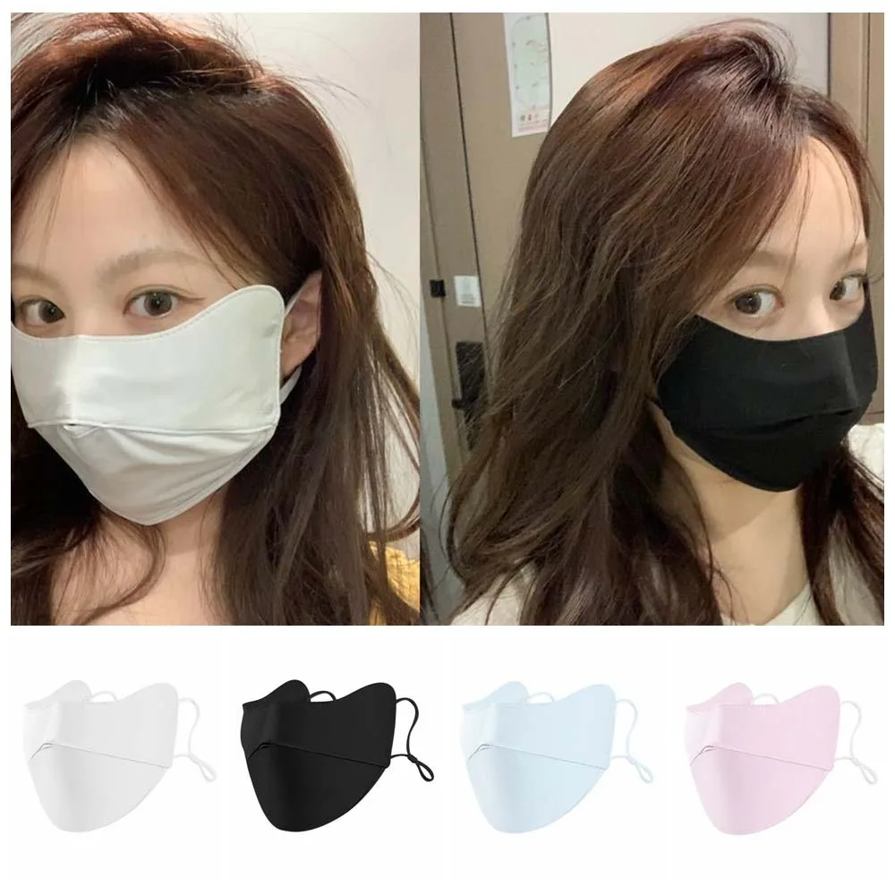 Дышащая анти-УФ-маска из ледяного шелка маска для лица защита от ультрафиолета