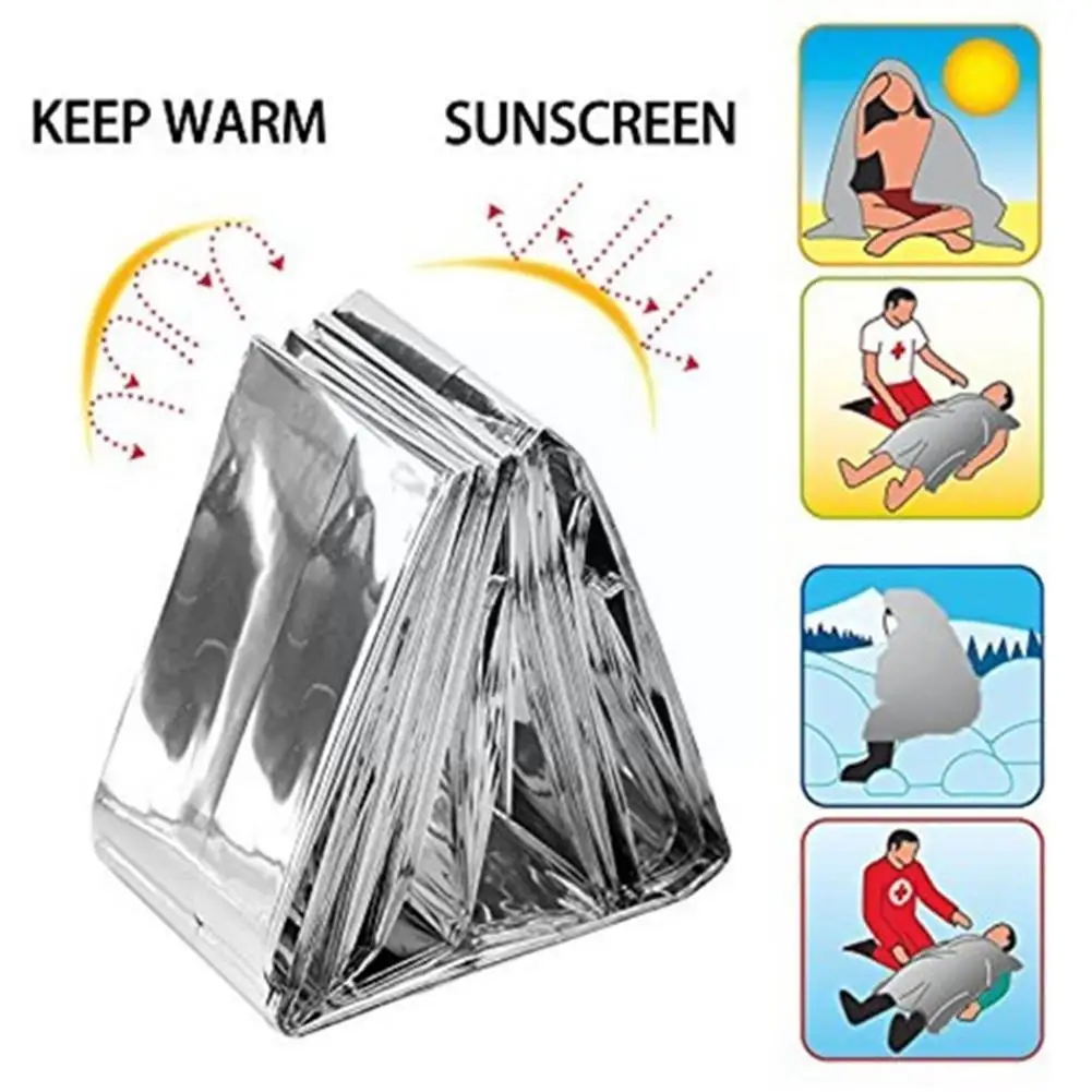 

1pc Pet Curtain Emergency Thermal Blanket Aluminum Emergency Survival Waterproof Blanket Blanket Rescue Mold Outdoor Sunsha J1q5