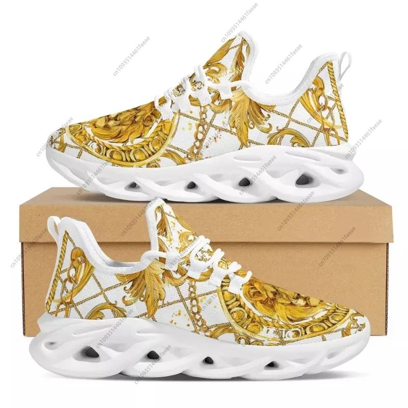 WHEREISART женские кроссовки с золотым цветочным принтом мягкие уличные спортивные