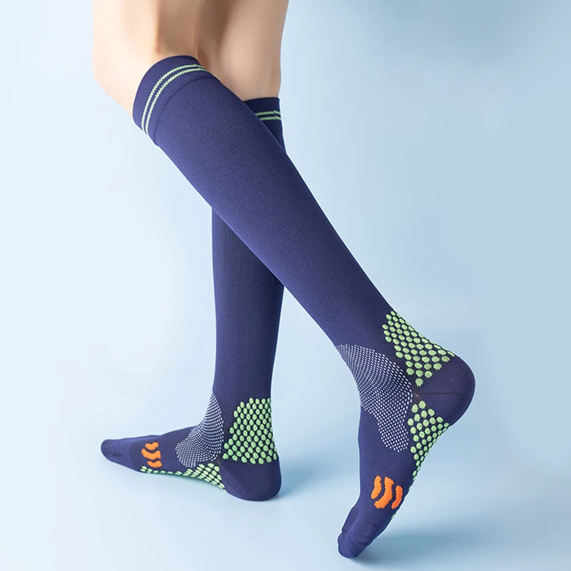 Женские компрессионные носки до бедра для бега Нескользящие хлопковые йоги
