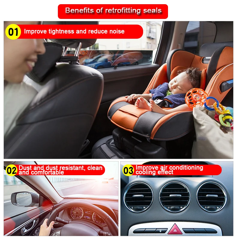 Anti-collision Car Door Sealing Strip for Ford Fusion Mondeo Mustang F-150 Explorer Edge | Tax Disc Holders