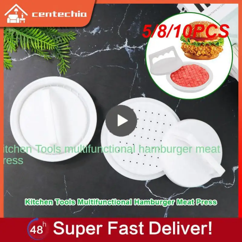 

5/8/10PCS White Round Pressed Meat Pie Model Practical Burger Press Portable Easy To Use Multifunctional Meat Press Appliance