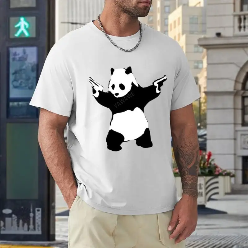Мужская летняя футболка Bansky panda толстовки футболки на заказ мужская хлопковая