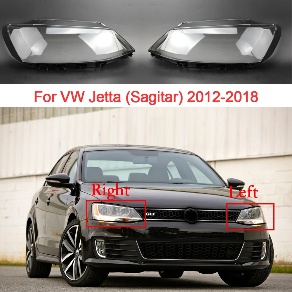 

Чехол для автомобильной фары для Vw Jetta Sagitar 2012-2018, Сменный Чехол для фары, стеклянный абажур из оргстекла, прозрачные автомобильные аксессуары.