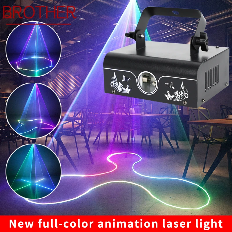 

BROTHER 4D Beam Animation Laser Light Lamp LED Flashlight Voice Control Stage with For KTV Bar