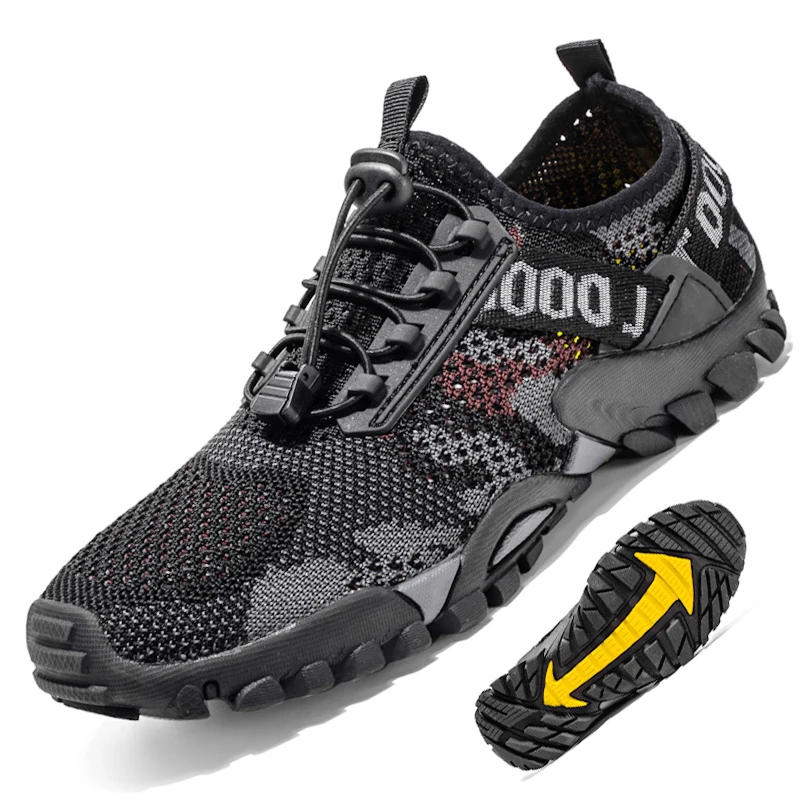Breathable Men Hiking Shoes Outdoor Male Walking Shoes Trekking Anti-slip Soft Men's Sneakers Slip on Durable Casual Shoes 2023
