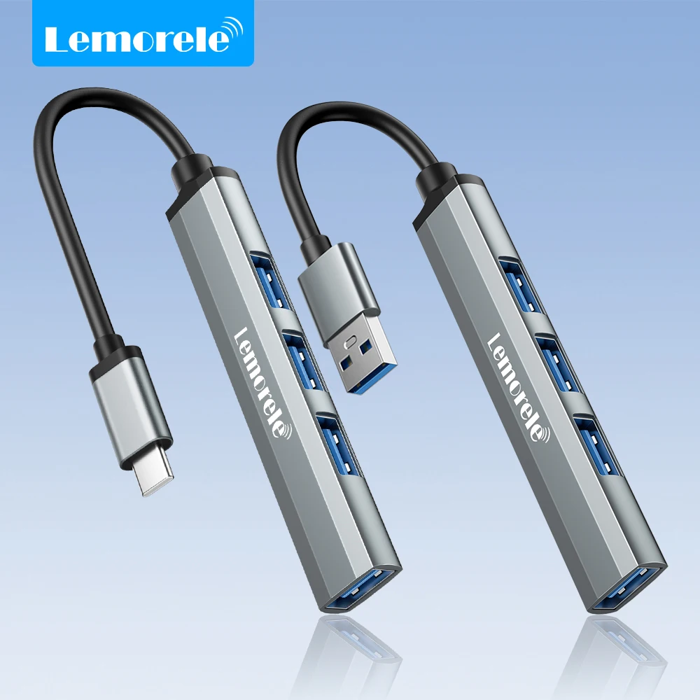Lemorele USB Hub Type C Hub USB OTG 4 Port USB C HUB Multi S