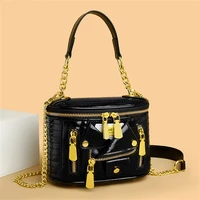 design fashion leather small suit bag 2022 fashion punk style motorcycle small case childrens bag chain bag