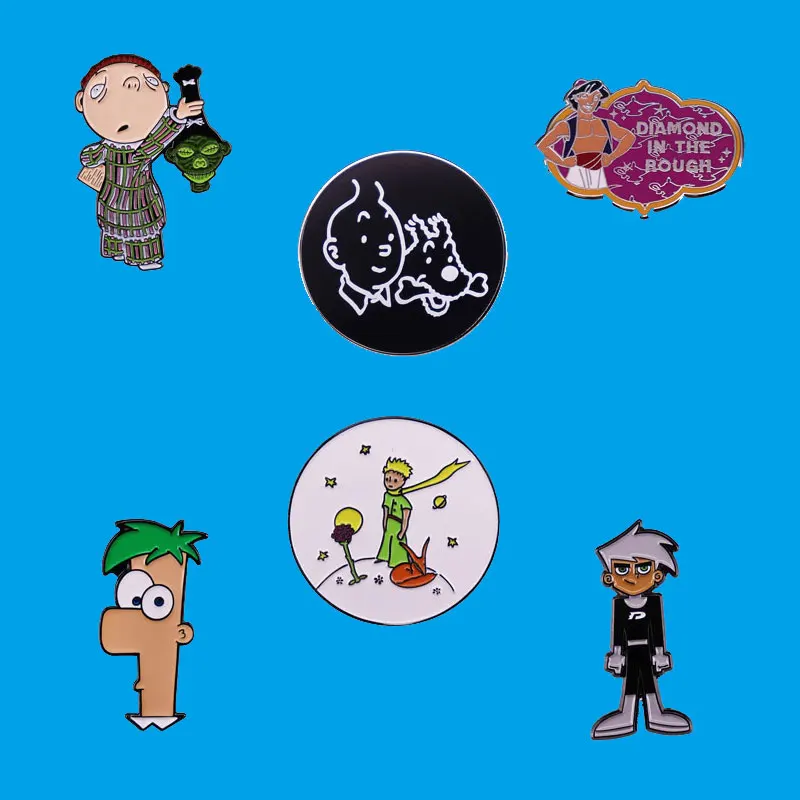 Милые Мультяшные аниме Броши эмалевые булавки металлический рюкзак шляпа сумка