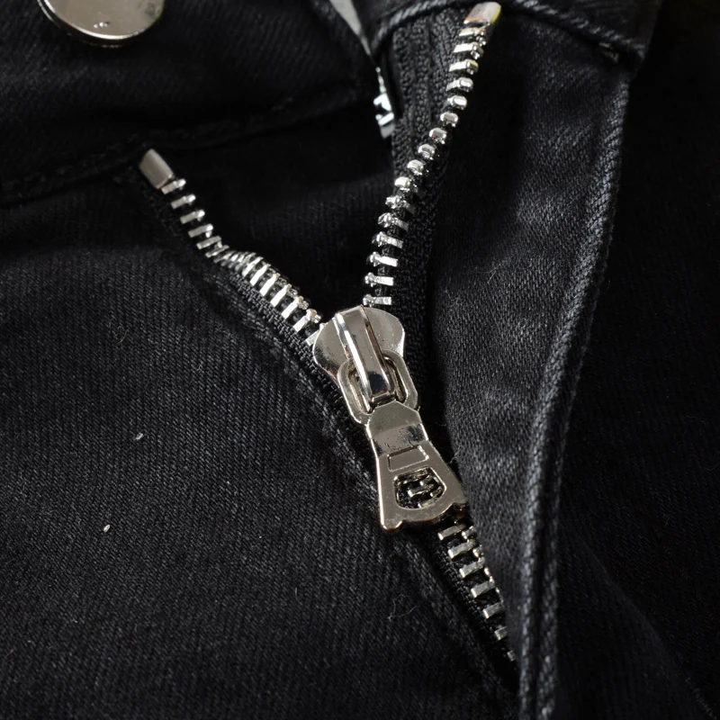 Street Style Fashion Men Jeans Black Stretch Slim Fit Ripped Jeans Men Hole Trousers Patch Designer Brand Hip Hop Pants Hombre