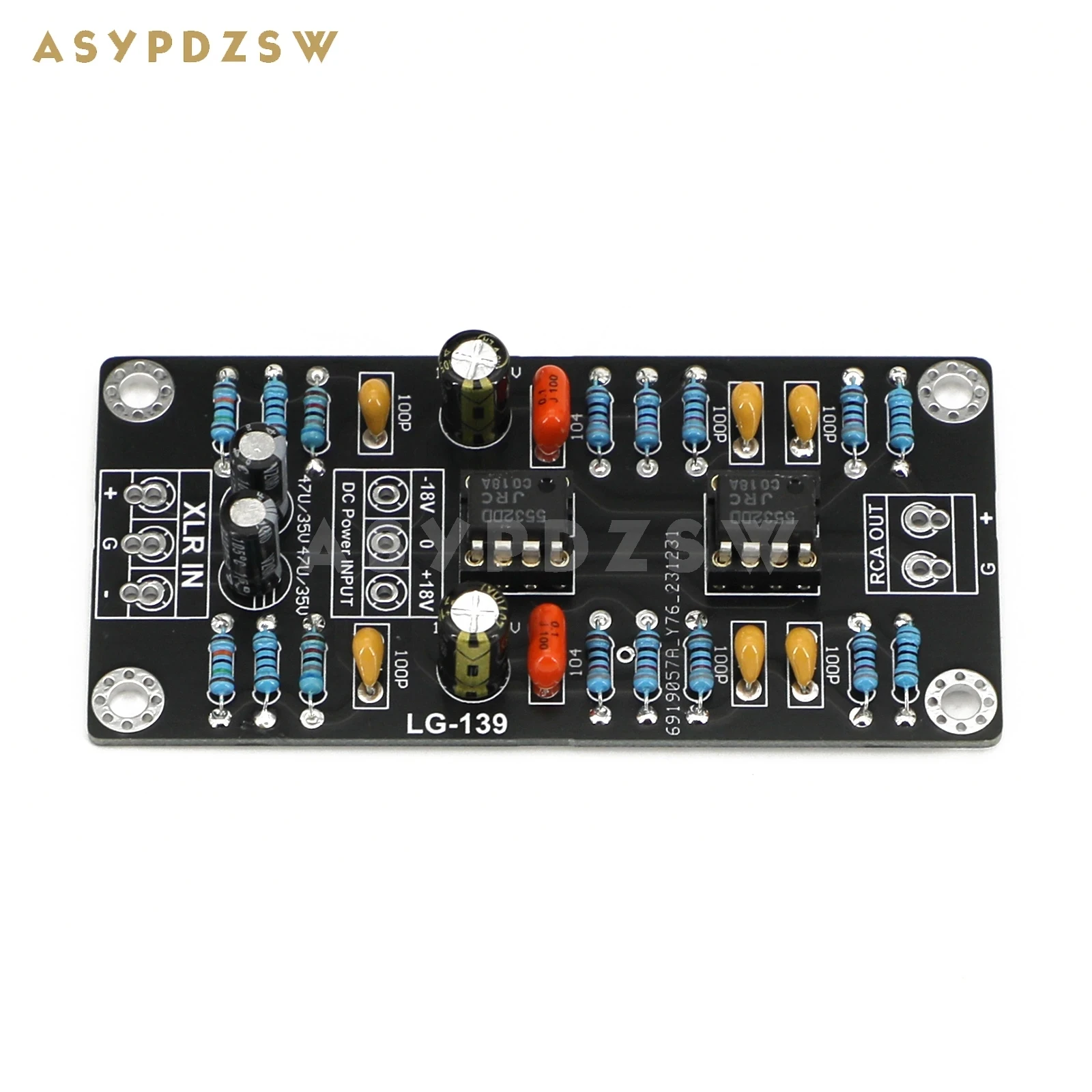 LG139 Mono JRC5532 Сверхнизкие искажения XLR к RCA Сбалансированный одностороннему выходе